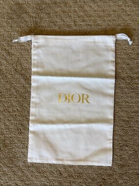Dior White Drawstring Dust Bag